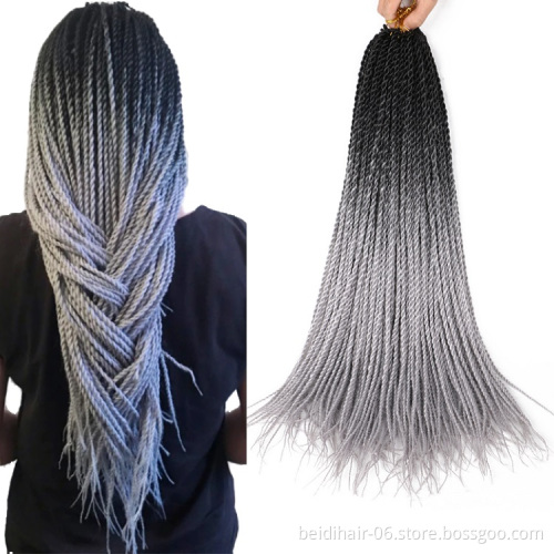30roots 24inch Thin Senegal Braids Crochet Hair Pre-twisted Braids Senegalese Twists Ombre Colors